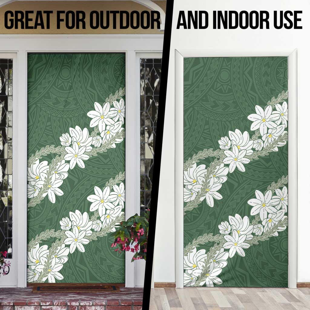 Ia Orana Tahiti Tiare Door Cover Sage Green Lei - Polynesian Pride