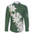 Ia Orana Tahiti Tiare Family Matching Mermaid Dress and Hawaiian Shirt Sage Green Lei - Polynesian Pride