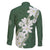Ia Orana Tahiti Tiare Family Matching Short Sleeve Bodycon Dress and Hawaiian Shirt Sage Green Lei - Polynesian Pride