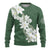 Ia Orana Tahiti Tiare Ugly Christmas Sweater Sage Green Lei - Polynesian Pride
