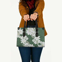 Ia Orana Tahiti Tiare Leather Bag Sage Green Lei - Polynesian Pride