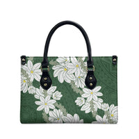 Ia Orana Tahiti Tiare Leather Bag Sage Green Lei - Polynesian Pride
