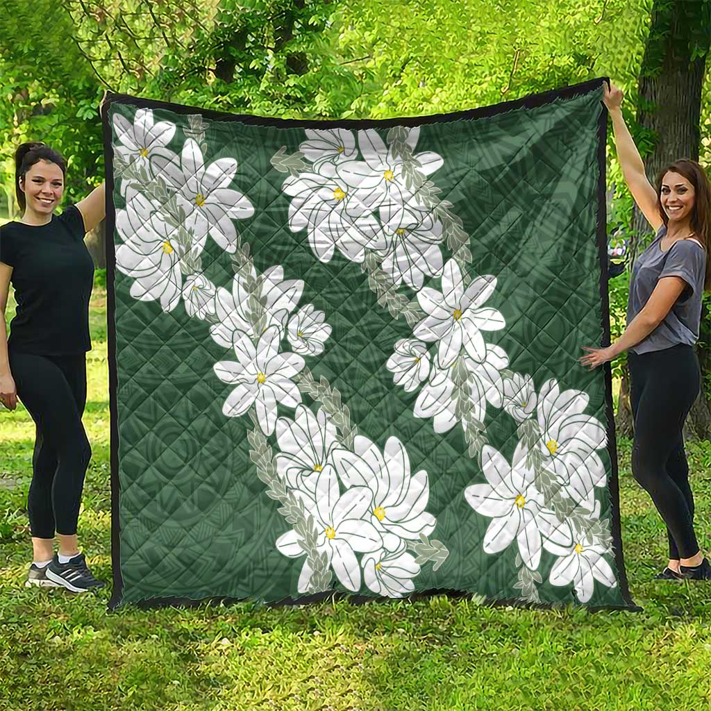 Ia Orana Tahiti Tiare Quilt Sage Green Lei LT7 - Polynesian Pride