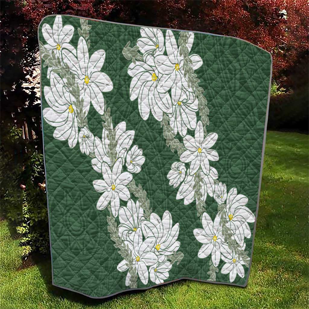 Ia Orana Tahiti Tiare Quilt Sage Green Lei LT7 - Polynesian Pride