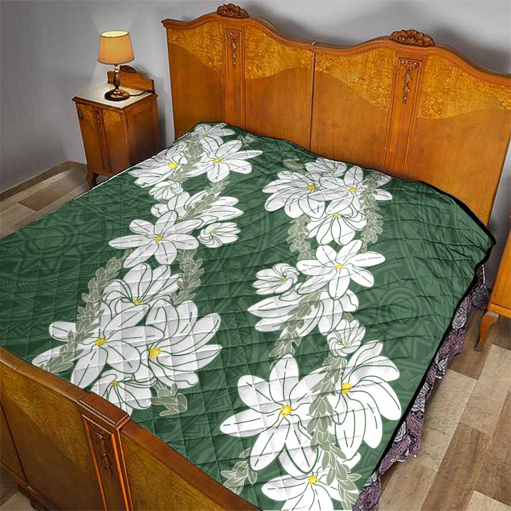 Ia Orana Tahiti Tiare Quilt Sage Green Lei LT7 - Polynesian Pride