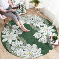 Ia Orana Tahiti Tiare Round Carpet Sage Green Lei LT7 - Polynesian Pride