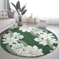 Ia Orana Tahiti Tiare Round Carpet Sage Green Lei LT7 - Polynesian Pride