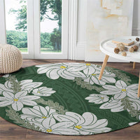 Ia Orana Tahiti Tiare Round Carpet Sage Green Lei LT7 - Polynesian Pride