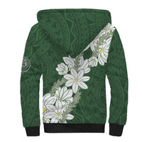 Ia Orana Tahiti Tiare Sherpa Hoodie Sage Green Lei LT7 - Polynesian Pride
