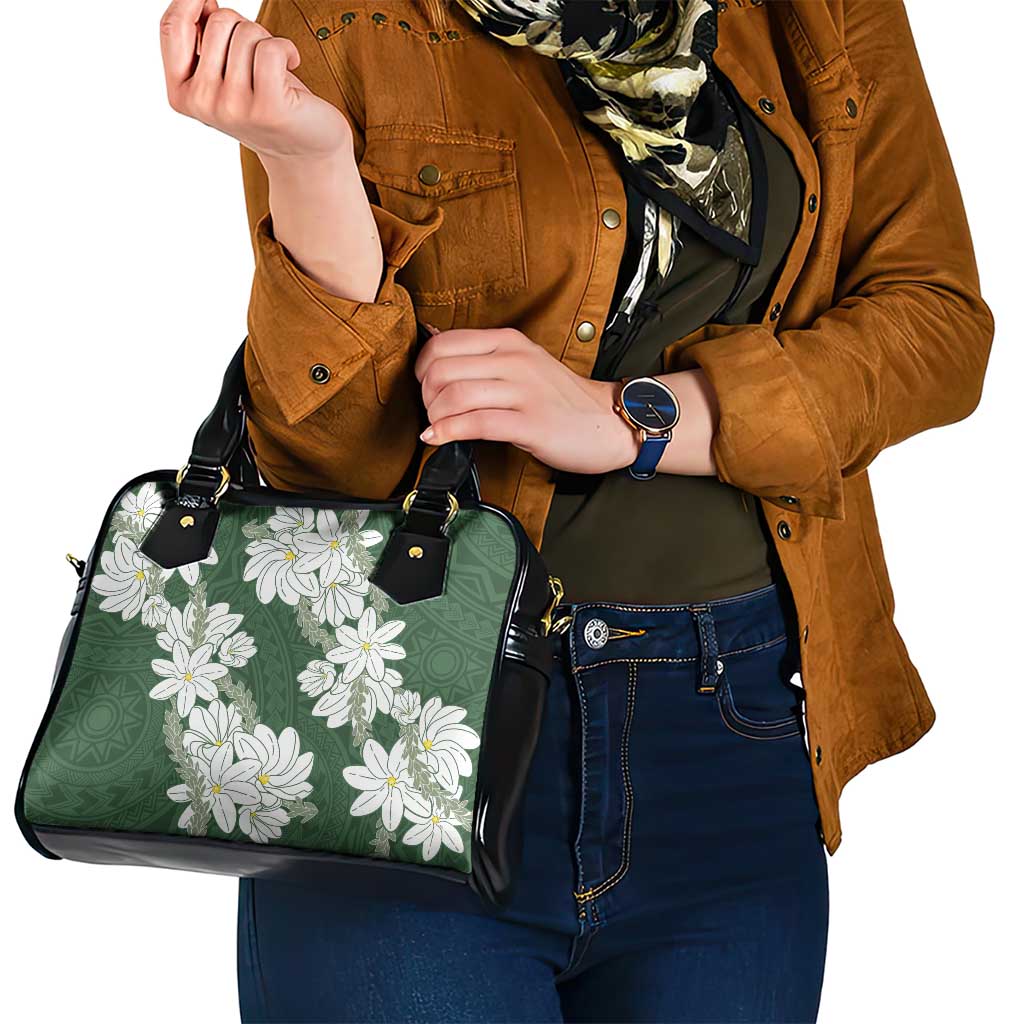 Ia Orana Tahiti Tiare Shoulder Handbag Sage Green Lei - Polynesian Pride