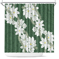Ia Orana Tahiti Tiare Shower Curtain Sage Green Lei LT7 Sage Green - Polynesian Pride