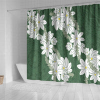 Ia Orana Tahiti Tiare Shower Curtain Sage Green Lei LT7 - Polynesian Pride