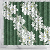 Ia Orana Tahiti Tiare Shower Curtain Sage Green Lei LT7 - Polynesian Pride