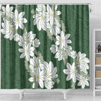 Ia Orana Tahiti Tiare Shower Curtain Sage Green Lei LT7 - Polynesian Pride