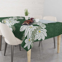 Ia Orana Tahiti Tiare Tablecloth Sage Green Lei LT7 - Polynesian Pride