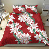 Ia Orana Tahiti Tiare Bedding Set Crimson Lei LT7 - Polynesian Pride