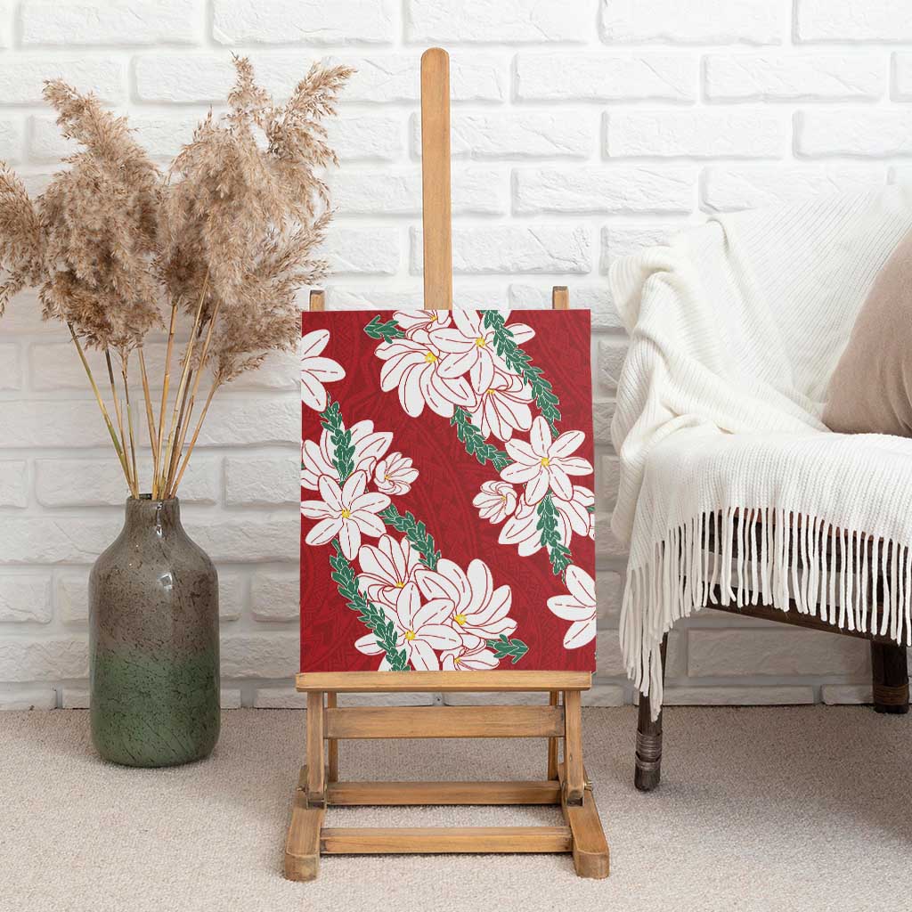 Ia Orana Tahiti Tiare Canvas Wall Art Crimson Lei - Polynesian Pride