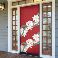 Ia Orana Tahiti Tiare Door Cover Crimson Lei - Polynesian Pride