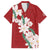 Ia Orana Tahiti Tiare Family Matching Off Shoulder Maxi Dress and Hawaiian Shirt Crimson Lei - Polynesian Pride