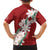 Ia Orana Tahiti Tiare Family Matching Short Sleeve Bodycon Dress and Hawaiian Shirt Crimson Lei - Polynesian Pride