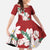 Ia Orana Tahiti Tiare Family Matching Short Sleeve Bodycon Dress and Hawaiian Shirt Crimson Lei - Polynesian Pride
