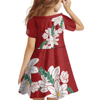 Ia Orana Tahiti Tiare Family Matching Short Sleeve Bodycon Dress and Hawaiian Shirt Crimson Lei LT7 - Polynesian Pride