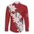 Ia Orana Tahiti Tiare Family Matching Short Sleeve Bodycon Dress and Hawaiian Shirt Crimson Lei - Polynesian Pride