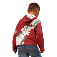 Ia Orana Tahiti Tiare Kid Hoodie Crimson Lei - Polynesian Pride