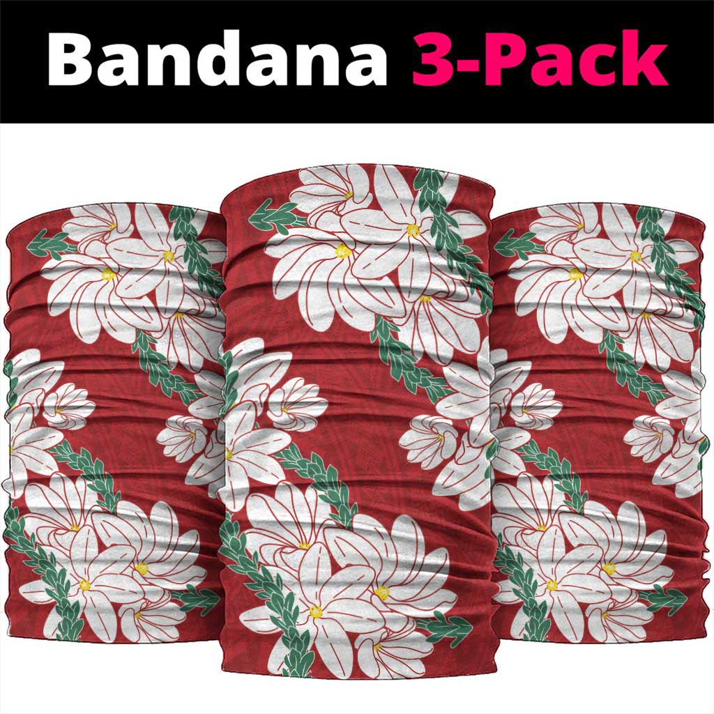Ia Orana Tahiti Tiare Neck Gaiter Crimson Lei LT7 package One Size: 25*50cm Red - Polynesian Pride