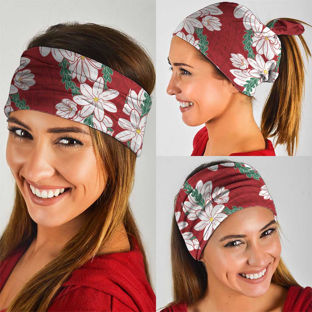 Ia Orana Tahiti Tiare Neck Gaiter Crimson Lei LT7 - Polynesian Pride