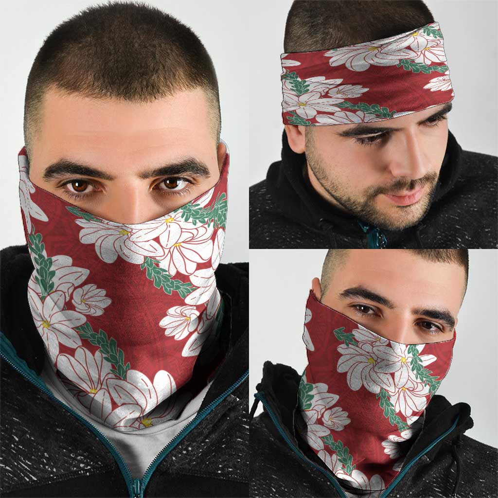 Ia Orana Tahiti Tiare Neck Gaiter Crimson Lei LT7 - Polynesian Pride