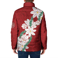 Ia Orana Tahiti Tiare Padded Jacket Crimson Lei - Polynesian Pride