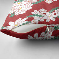 Ia Orana Tahiti Tiare Pillow Cover Crimson Lei LT7 - Polynesian Pride