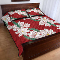Ia Orana Tahiti Tiare Quilt Bed Set Crimson Lei - Polynesian Pride