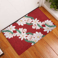 Ia Orana Tahiti Tiare Rubber Doormat Crimson Lei - Polynesian Pride