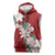 Ia Orana Tahiti Tiare Sleeveless Zip Hoodie Crimson Lei - Polynesian Pride