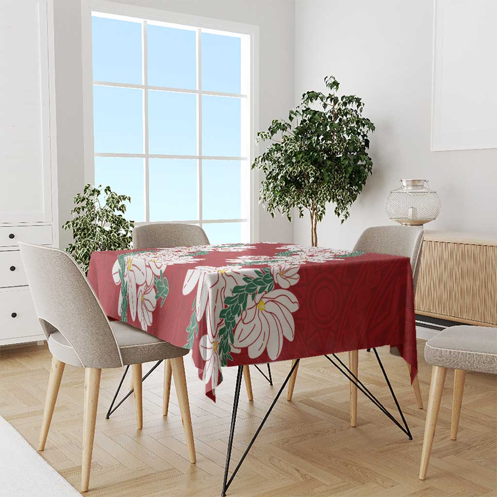 Ia Orana Tahiti Tiare Tablecloth Crimson Lei LT7 - Polynesian Pride