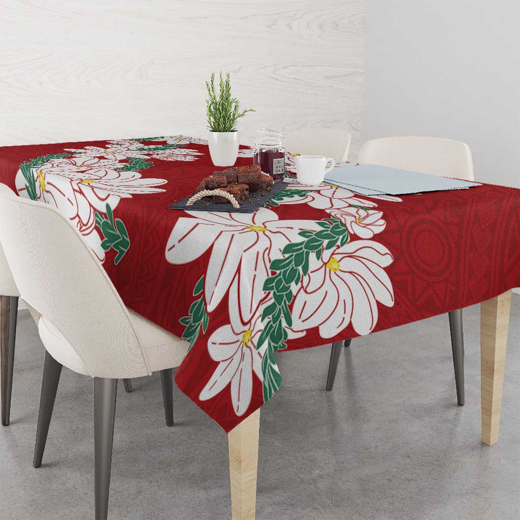 Ia Orana Tahiti Tiare Tablecloth Crimson Lei LT7 - Polynesian Pride