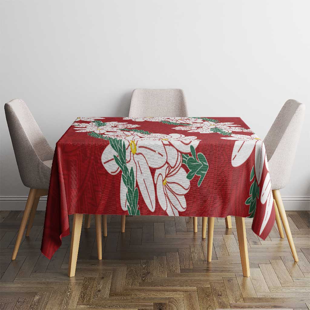 Ia Orana Tahiti Tiare Tablecloth Crimson Lei LT7 - Polynesian Pride