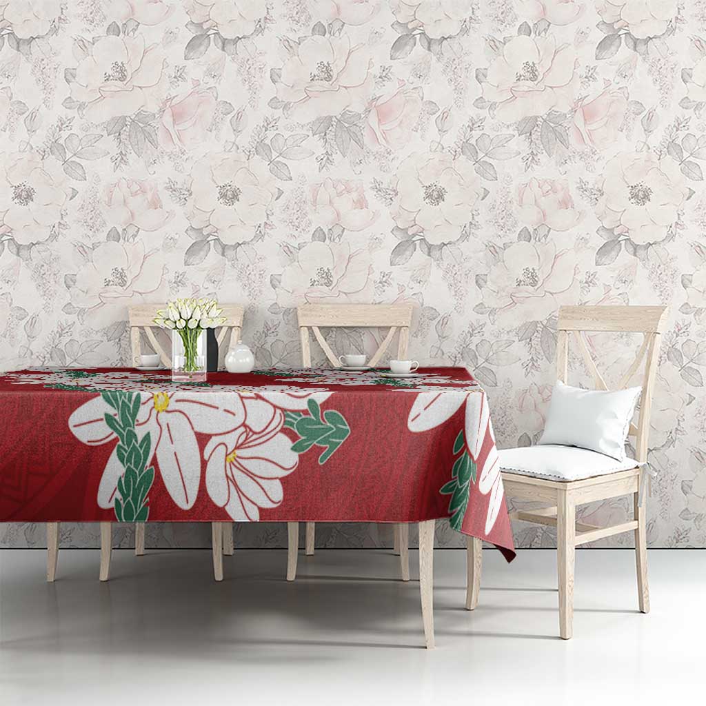 Ia Orana Tahiti Tiare Tablecloth Crimson Lei LT7 - Polynesian Pride