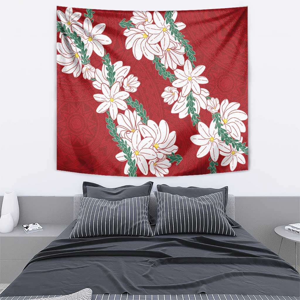 Ia Orana Tahiti Tiare Tapestry Crimson Lei LT7 - Polynesian Pride