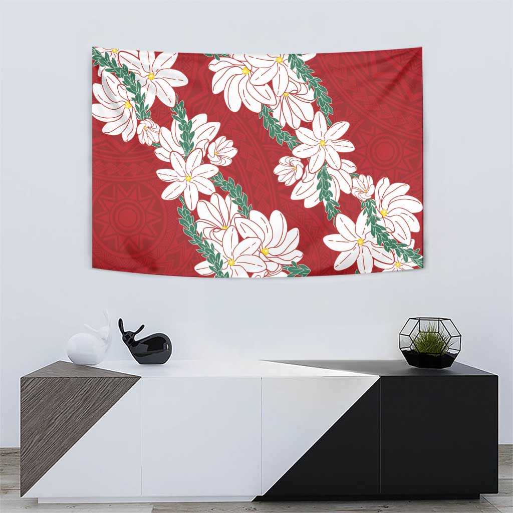 Ia Orana Tahiti Tiare Tapestry Crimson Lei LT7 - Polynesian Pride