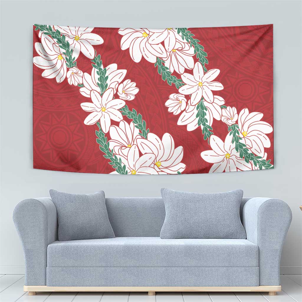 Ia Orana Tahiti Tiare Tapestry Crimson Lei LT7 - Polynesian Pride