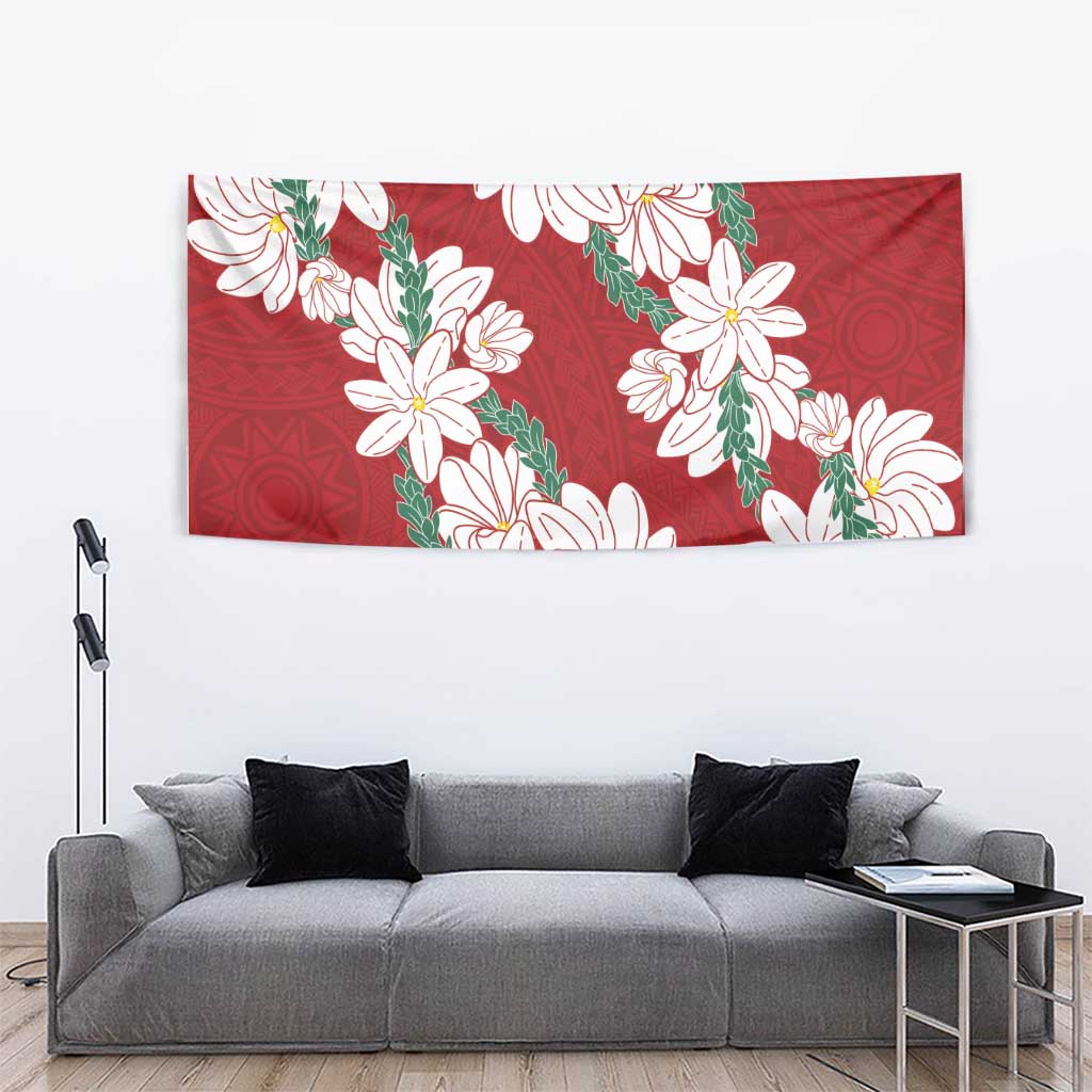 Ia Orana Tahiti Tiare Tapestry Crimson Lei LT7 - Polynesian Pride