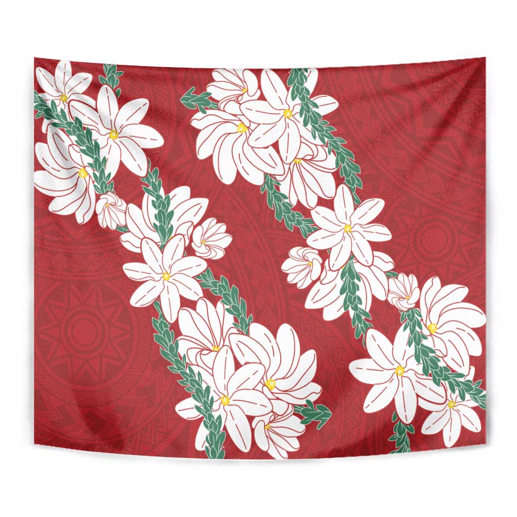 Ia Orana Tahiti Tiare Tapestry Crimson Lei LT7 - Polynesian Pride