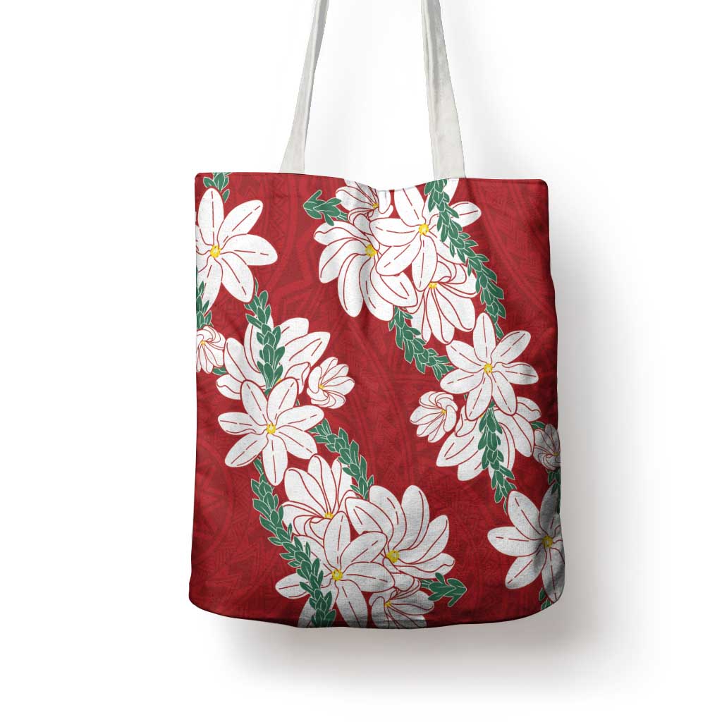 Ia Orana Tahiti Tiare Tote Bag Crimson Lei - Polynesian Pride