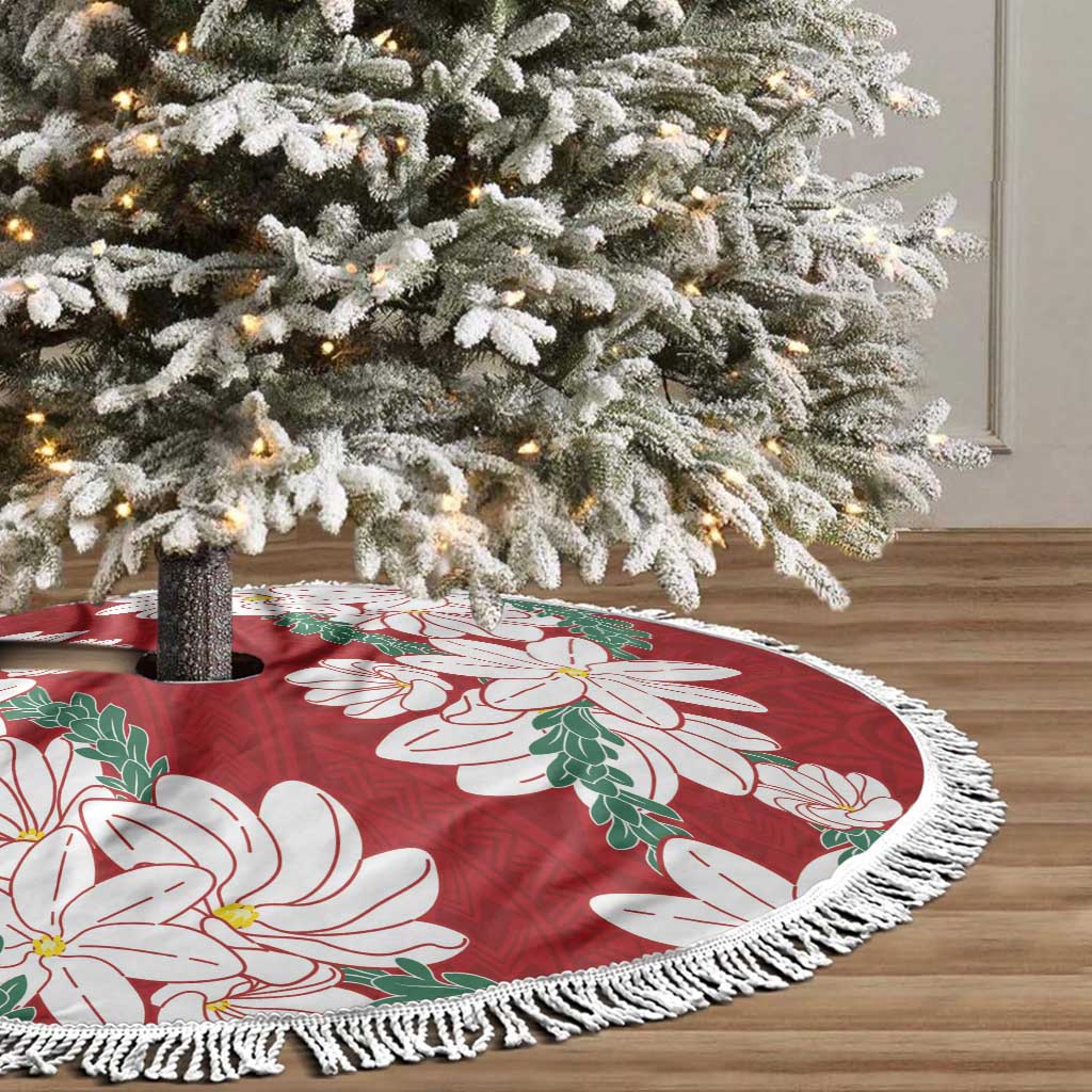 Ia Orana Tahiti Tiare Tree Skirt Crimson Lei - Polynesian Pride
