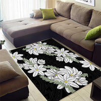 Ia Orana Tahiti Tiare Area Rug Black Lei LT7 - Polynesian Pride