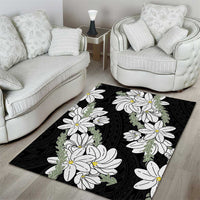Ia Orana Tahiti Tiare Area Rug Black Lei LT7 - Polynesian Pride