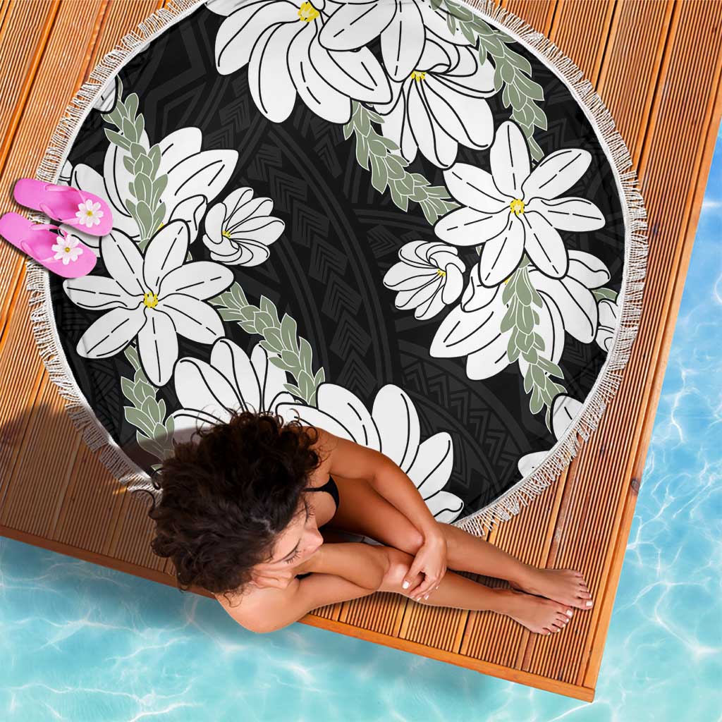 Ia Orana Tahiti Tiare Beach Blanket Black Lei LT7 - Polynesian Pride